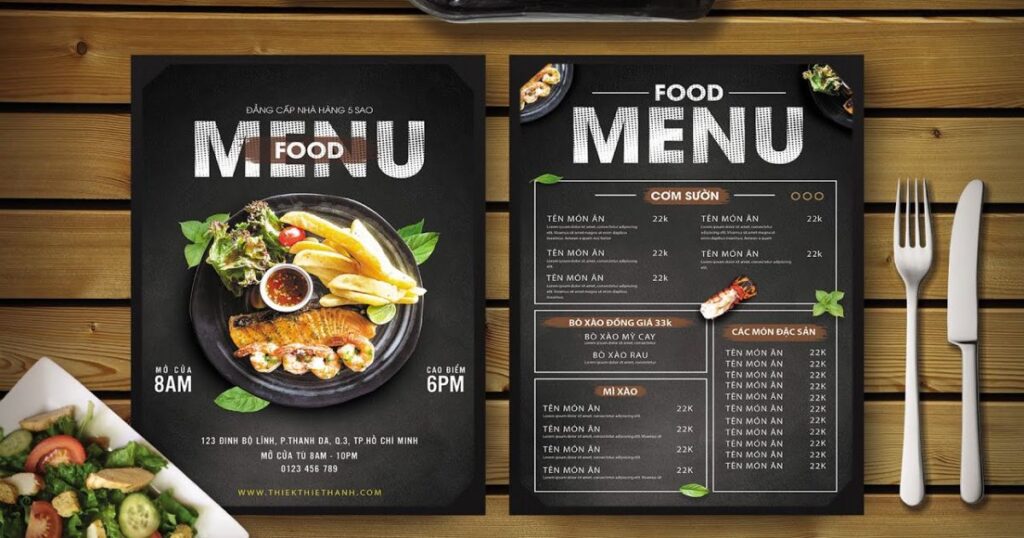 Professional Menu Design at DPS.MEDIA