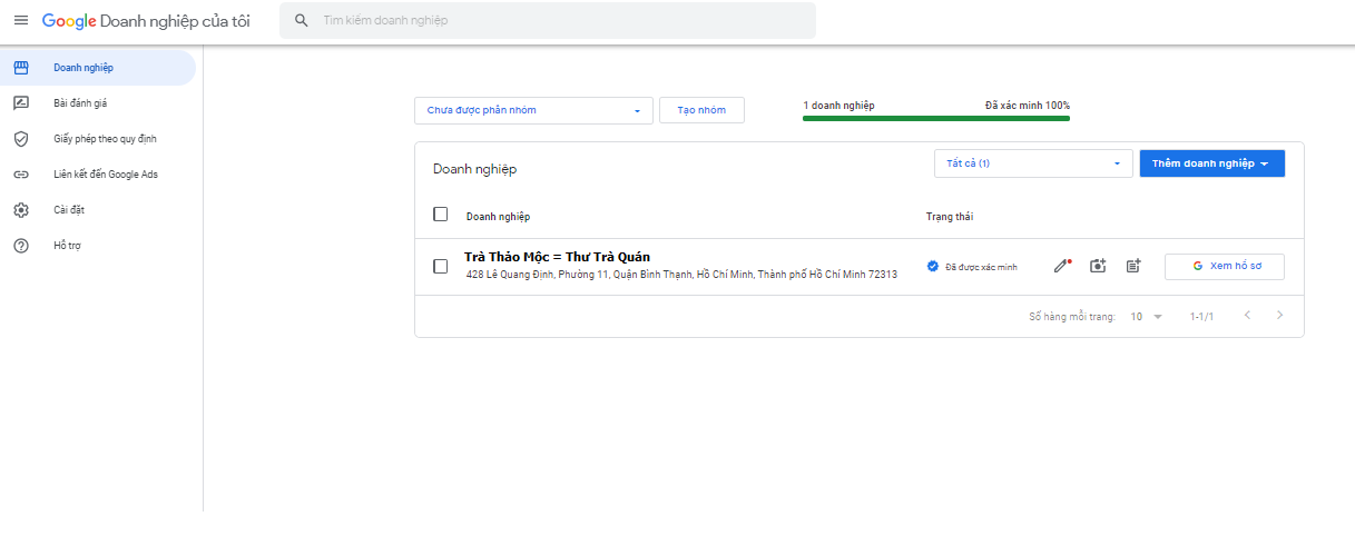 Cách 1: Đăng Nhập Bằng Tài Khoản Google Của Mình, Chọn Doanh Nghiệp Muốn Kiểm Tra Và Bạn Sẽ Thấy Trạng Thái Xác Minh Của Doanh Nghiệp. Cách 1: Đăng nhập bằng tài khoản Google của mình, chọn doanh nghiệp muốn kiểm tra và bạn sẽ thấy trạng thái xác minh của doanh nghiệp.
