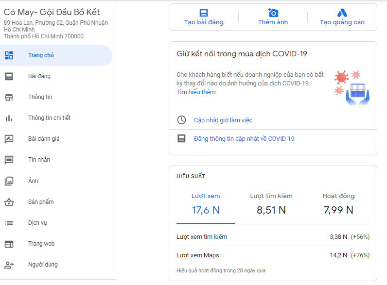 Dịch Vụ Xác Minh Doanh Nghiệp Google Maps Dps Giá Rẻ 2021 Dịch vụ xác minh doanh nghiệp Google Maps đã mang đến lượt xem và tìm kiếm rất tốt cho Cỏ May - Gội Đầu Bồ Kết