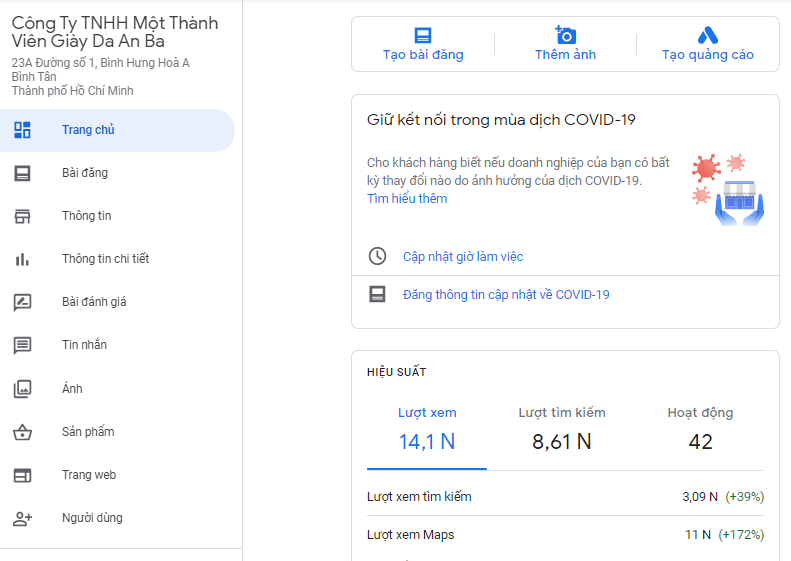 Dịch Vụ Xác Minh Doanh Nghiệp Google Maps Dps Giá Rẻ 2021 Giày An Ba cũng là một doanh nghiệp hưởng lợi khủng từ dịch vụ Google My Business.