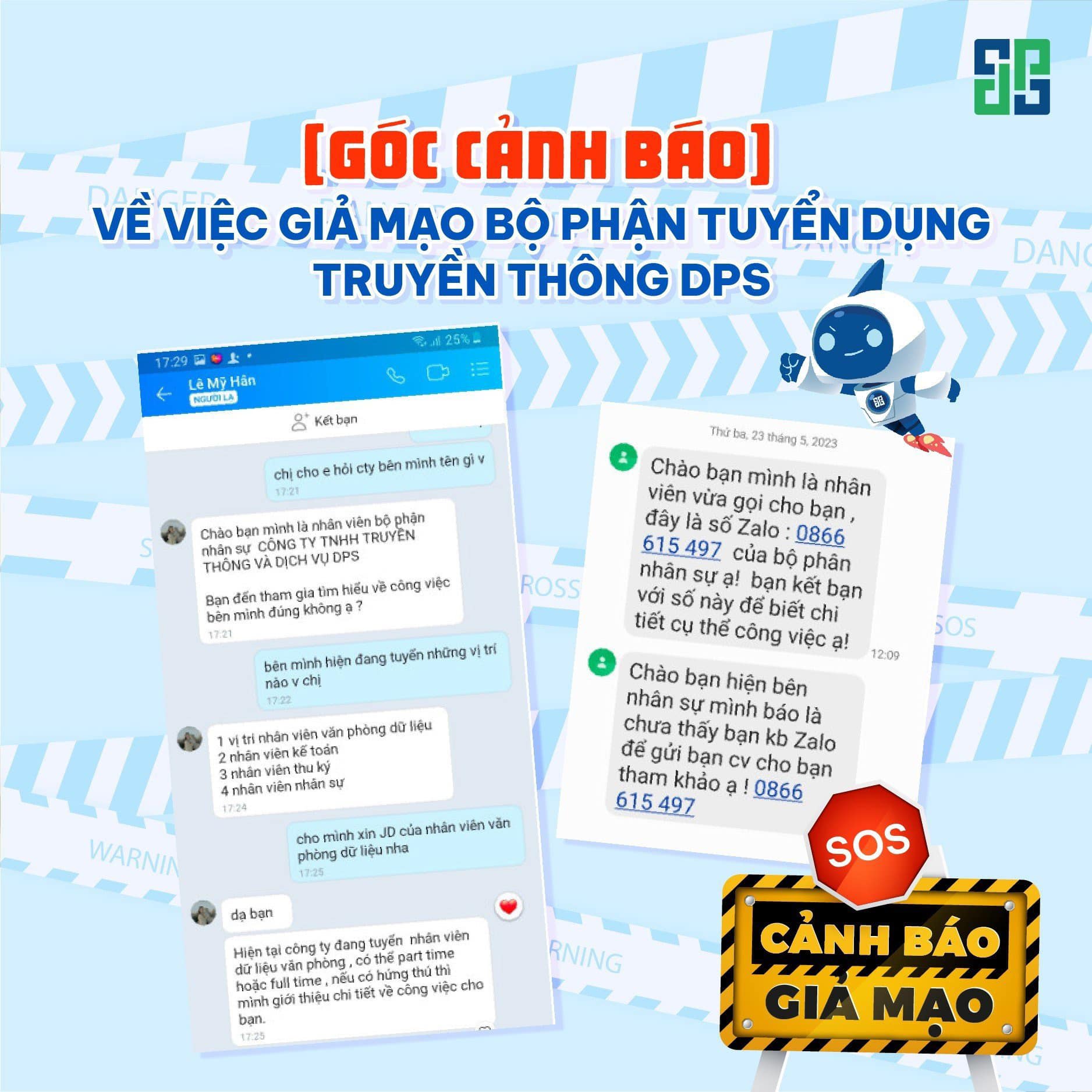 Cảnh Báo Mạo Danh Dps Media Lừa Đảo Tuyển Dụng Cảnh báo mạo danh DPS Media lừa đảo tuyển dụng