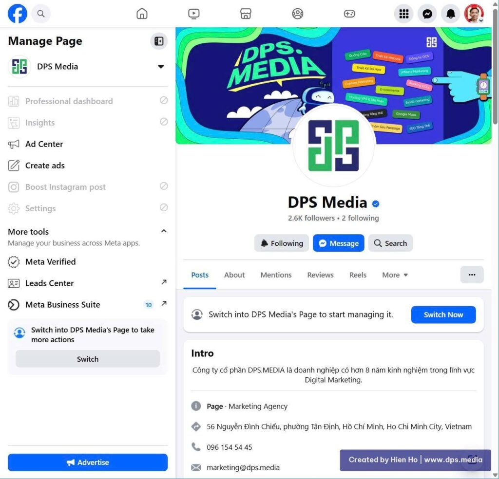 Dịch Vụ Lên Tích Xanh Facebook Instagram Uy Tín - DPS.MEDIA