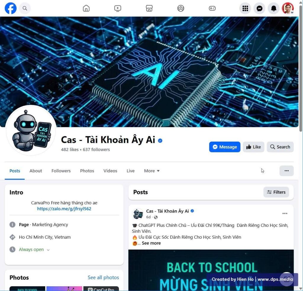 Dịch Vụ Lên Tích Xanh Facebook Instagram Uy Tín - DPS.MEDIA