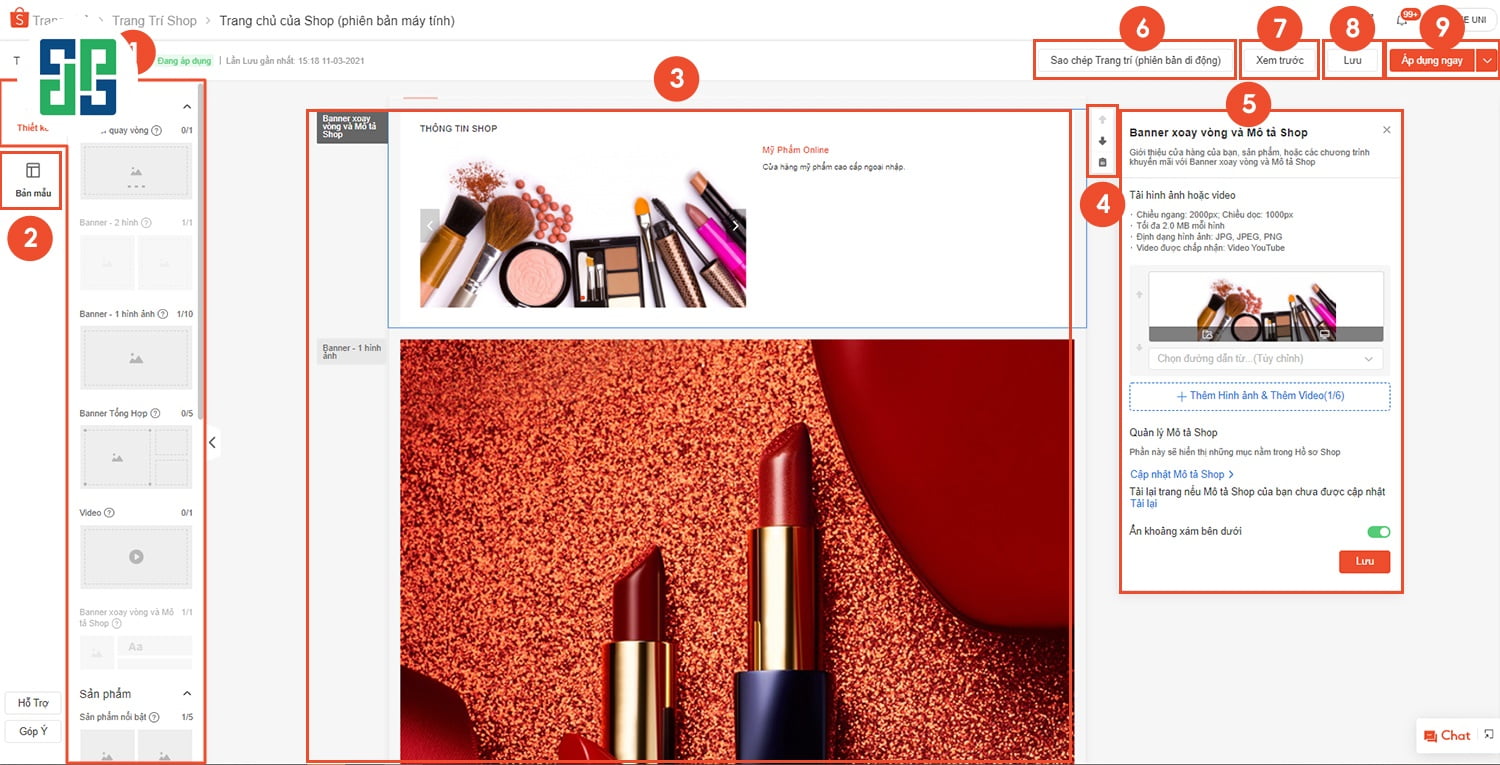 Dịch Vụ Thiết Kế Gian Hàng Shopee - Tăng Thứ Hạng, Lượt Hiển Thị Thiết kế giao diện của gian hàng shopee