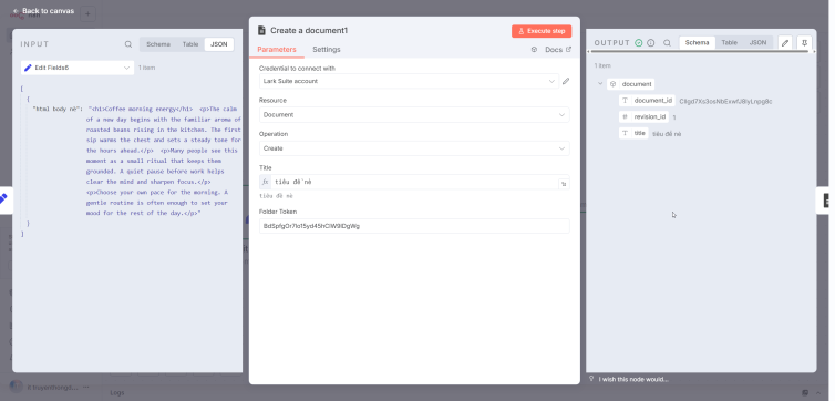 Tự Động Đăng Bài Lên Lark Suite Document với Node @hienhoceo/n8n-nodes-larksuite-document