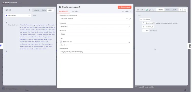 Tự Động Đăng Bài Lên Lark Suite Document với Node @hienhoceo/n8n-nodes-larksuite-document