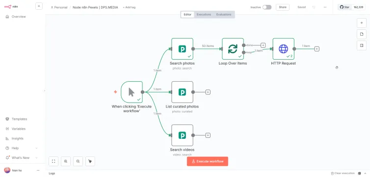 Node n8n cho Pexels: Tự động hóa tìm kiếm ảnh và video miễn phí