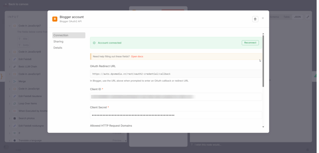 Blogger API Integration Guide for N8N with @Hienhoceo/N8N-Nodes-Blogger Guide to integrating Blogger API into n8n with @hienhoceo/n8n-nodes-blogger