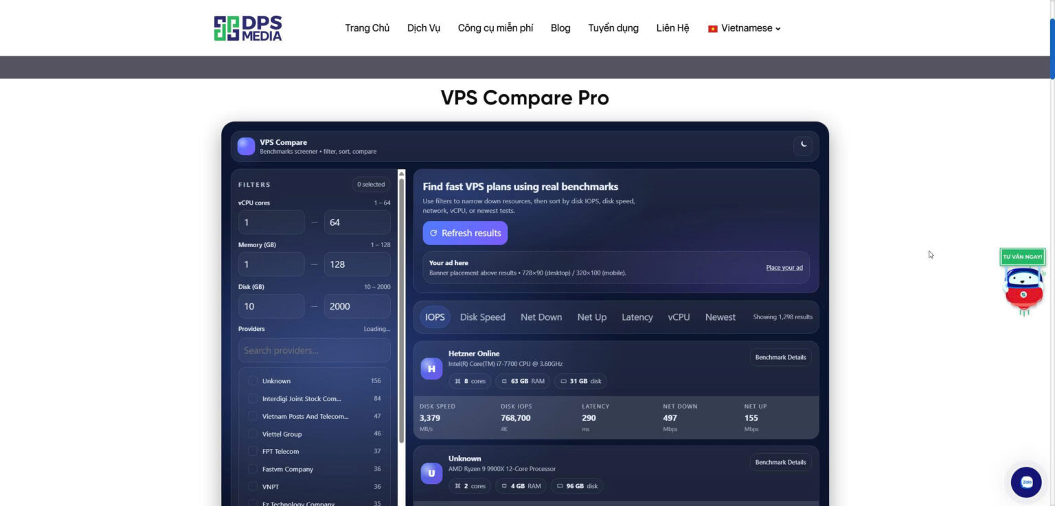 VPS Compare Pro - DPS.MEDIA JSC