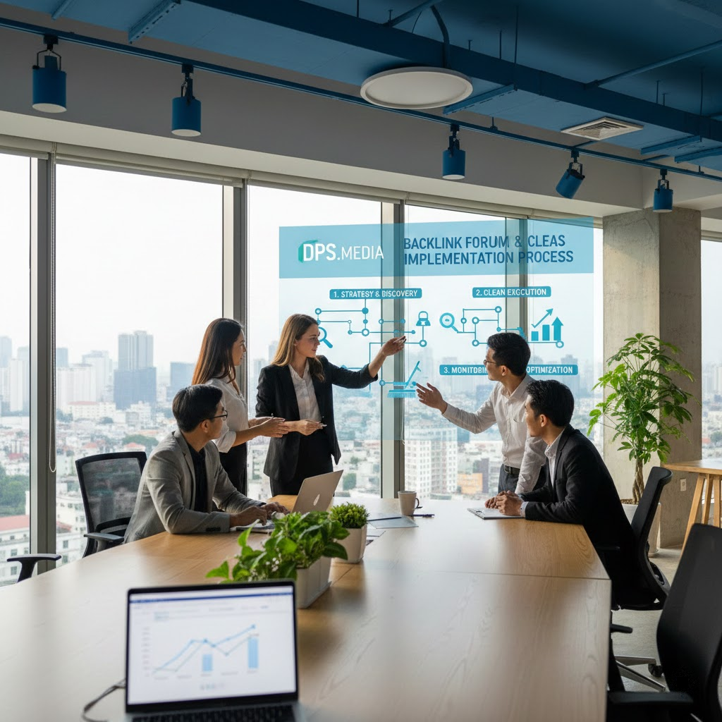 3. Quy tr&igrave;nh triển khai Backlink Forum Clean & Clear tại DPS.MEDIA