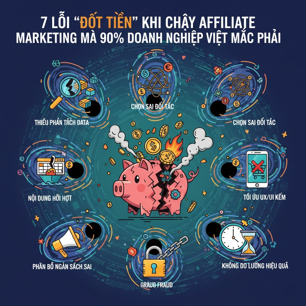 7 lỗi "đốt tiền" khi chạy Affiliate Marketing mà 90% doanh nghiệp Việt mắc phải