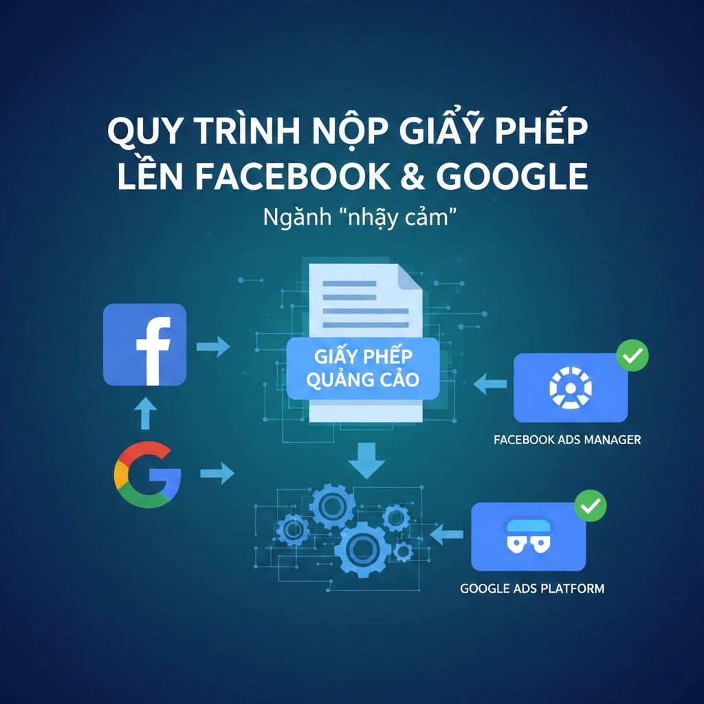 Quy trình nộp Giấy phép lên Facebook và Google