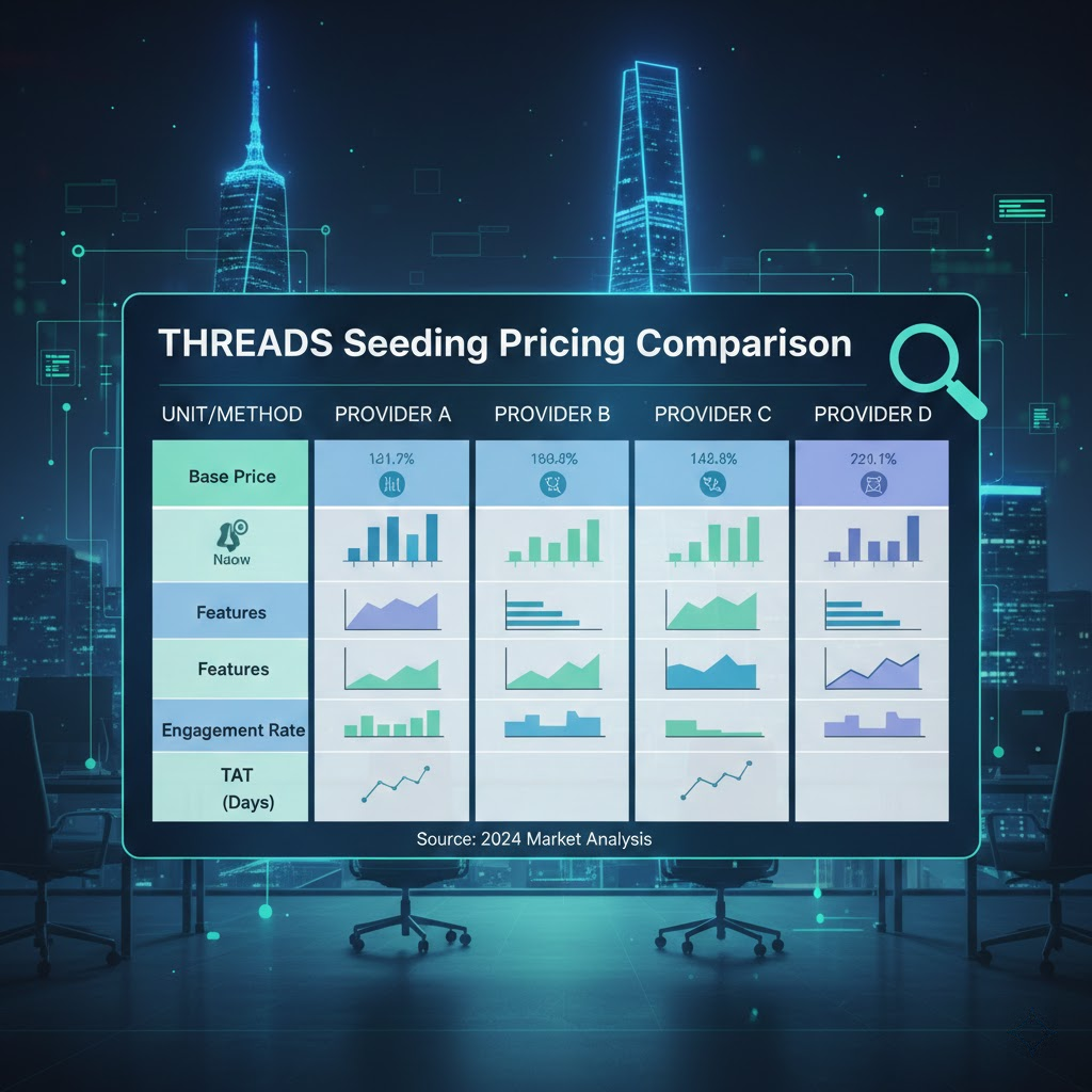 3. So s&aacute;nh bảng gi&aacute; Seeding Threads của 5 đơn vị/h&igrave;nh thức phổ biến