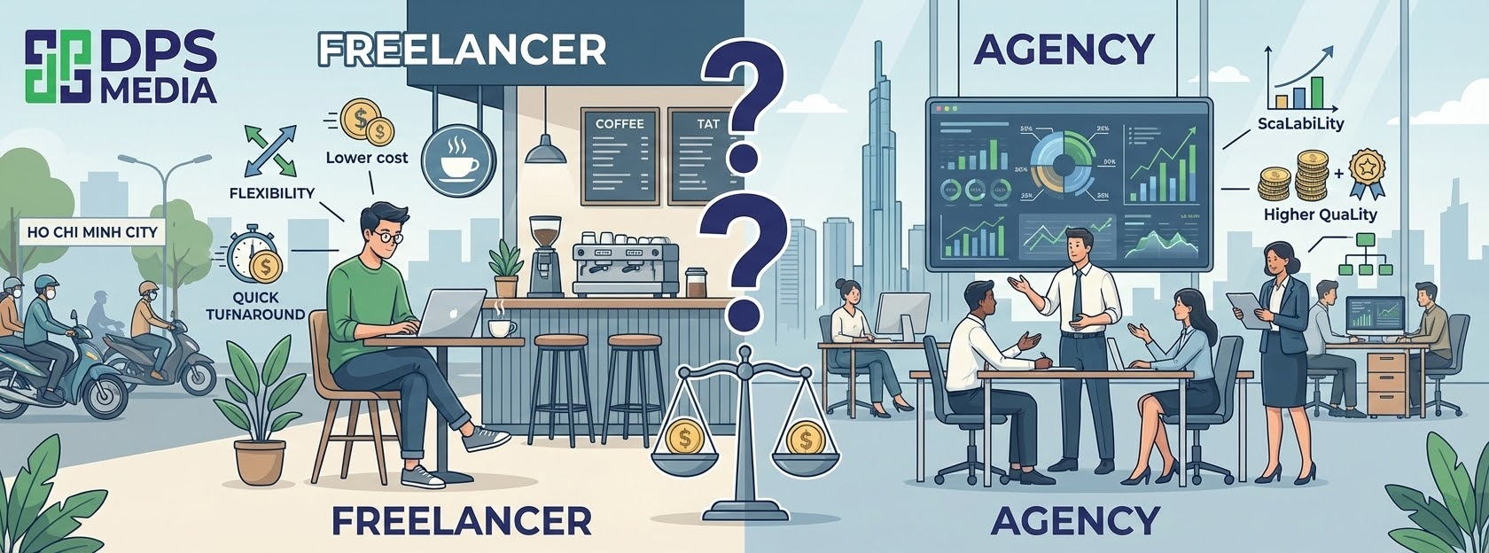 4. So S&aacute;nh Chi Tiết: Freelancer Hay Agency L&agrave; Lựa Chọn Tối Ưu?
