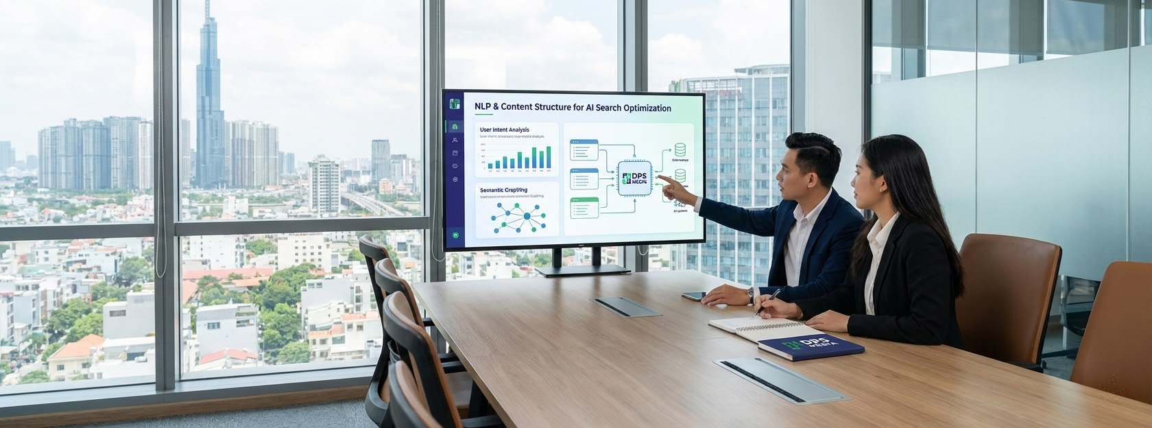 Vai tr&ograve; của NLP v&agrave; cấu tr&uacute;c nội dung trong tối ưu h&oacute;a t&igrave;m kiếm AI