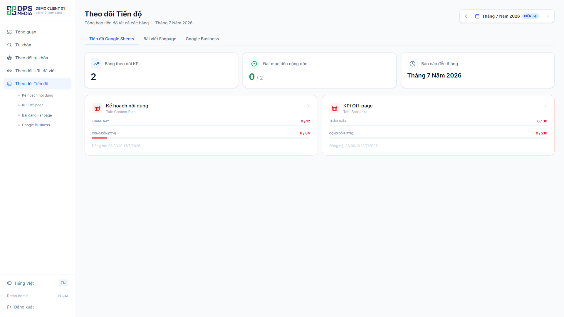 Track overall SEO campaign progress