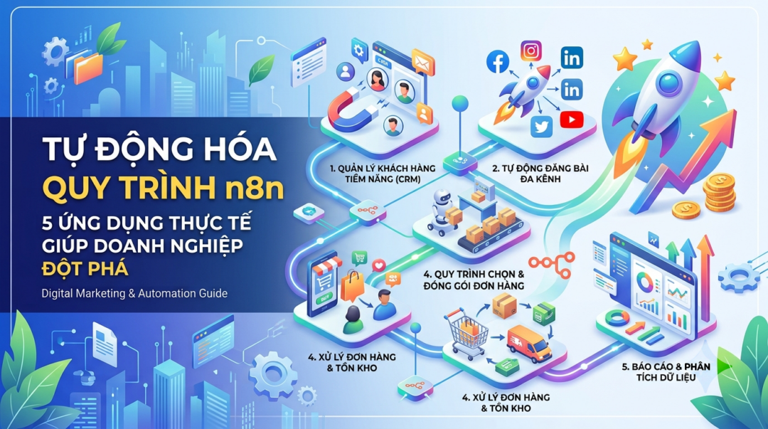 Tự Động Hóa Quy Trình n8n: 5 Ứng Dụng Thực Tế Giúp Doanh Nghiệp Đột Phá