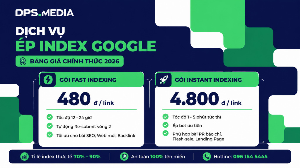 Dịch vụ index link: Bảng Giá Ép Index Google Mới Nhất 2026