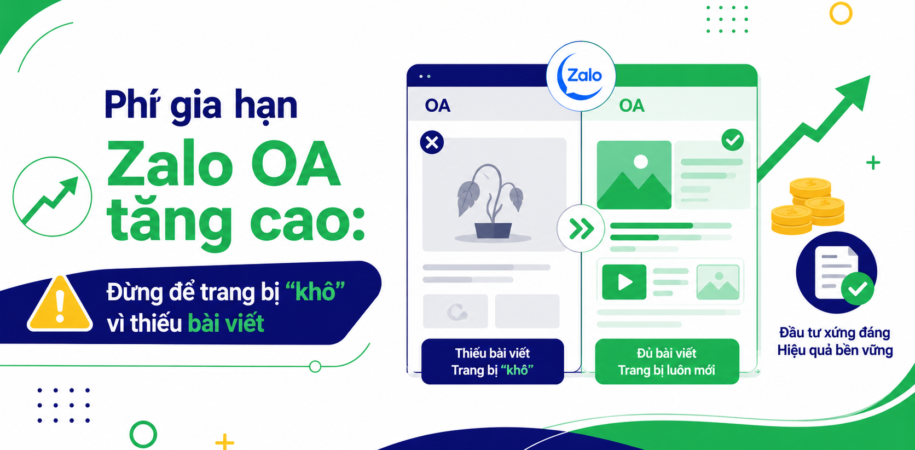 Zalo OA续费费用上涨：别让页面因缺少文章而变得'干瘪"