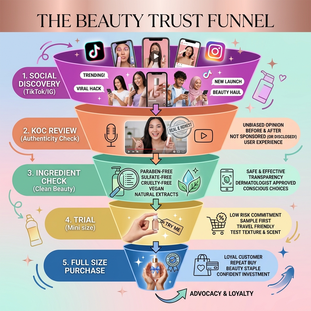 Cosmetics Industry Trust Funnel Infographic