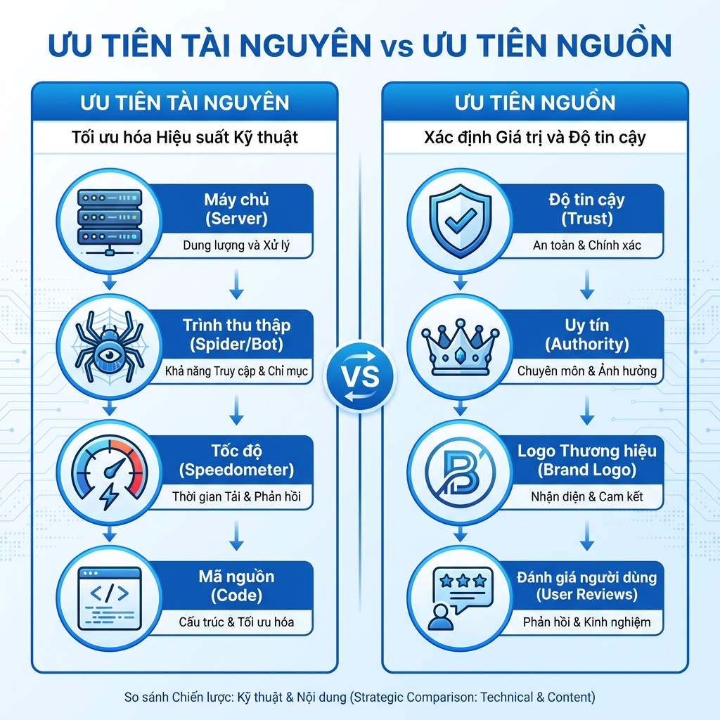 Comparison of Resource Prioritization and Source Prioritization