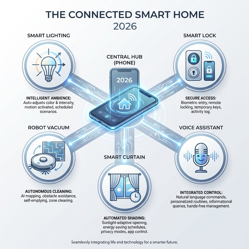 Smart home ecosystem infographic