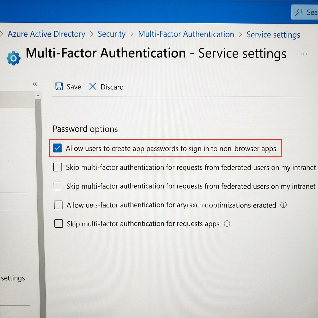 在 MFA 服务设置中启用 App Password 功能