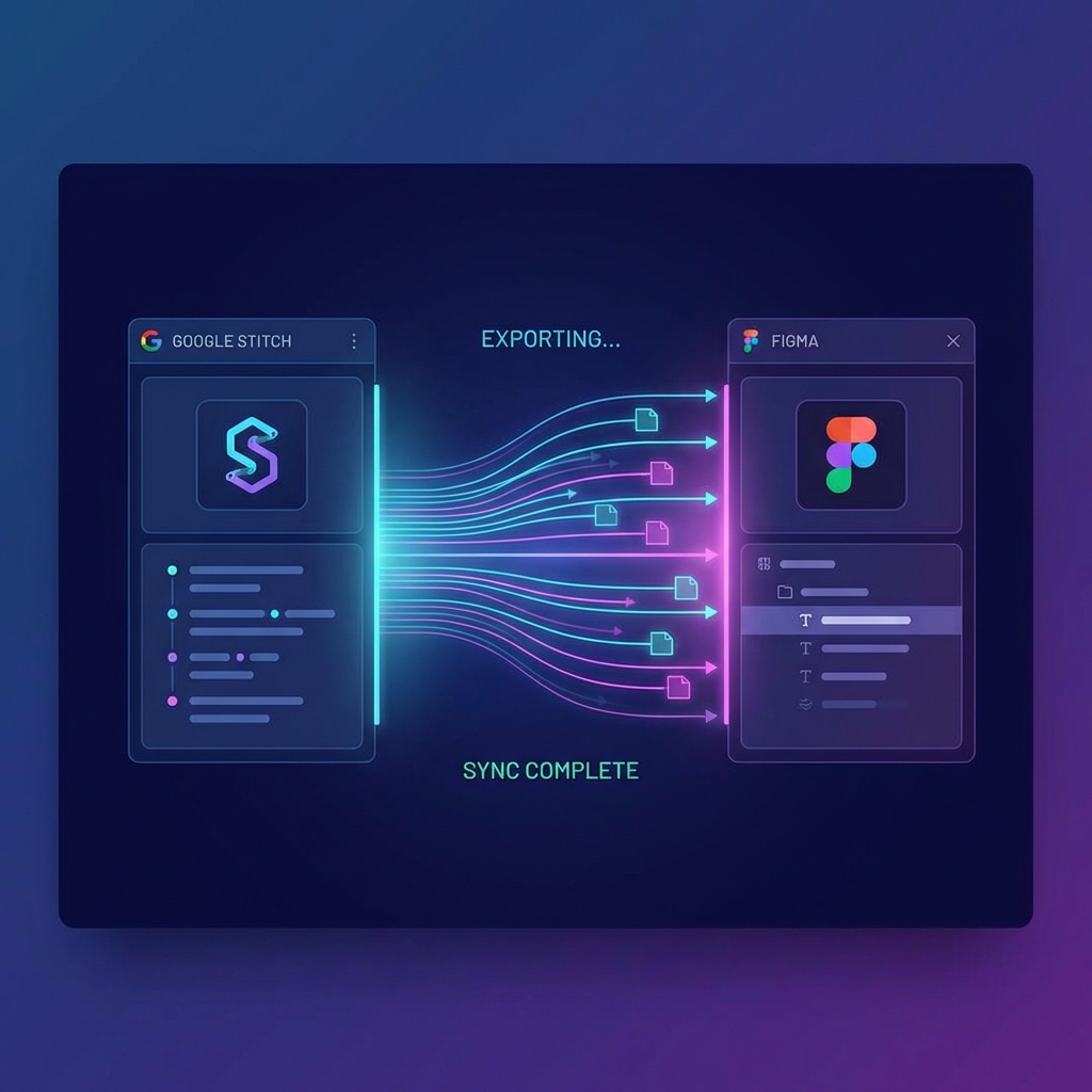 Stitch Google 导出到 Figma 流程
